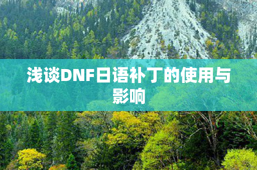 浅谈DNF日语补丁的使用与影响