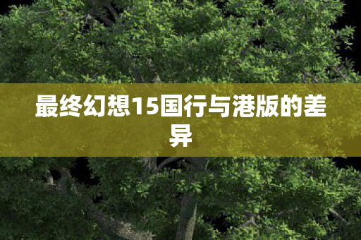 最终幻想15国行与港版的差异