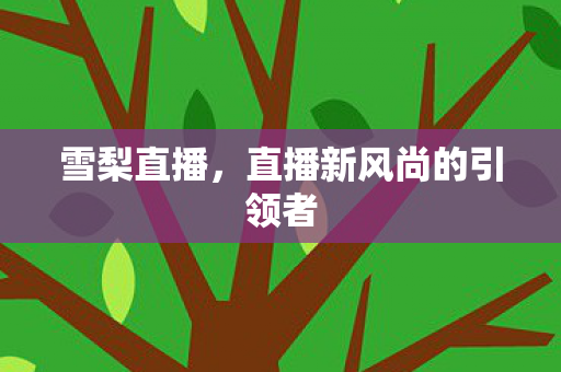 雪梨直播，直播新风尚的引领者