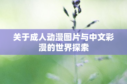 关于成人动漫图片与中文彩漫的世界探索