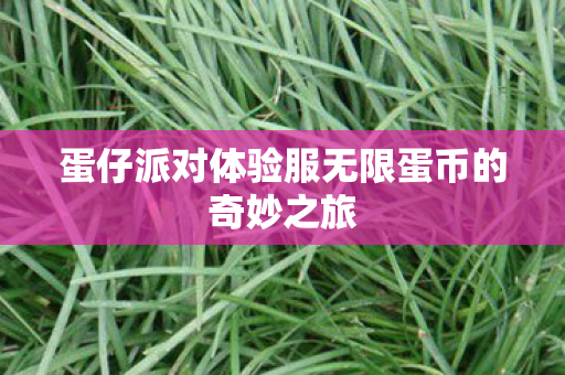 蛋仔派对体验服无限蛋币的奇妙之旅