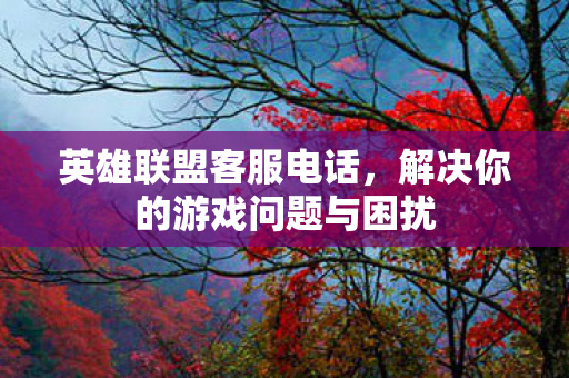 英雄联盟客服电话，解决你的游戏问题与困扰