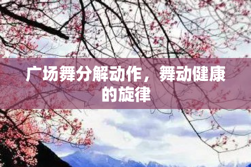 广场舞分解动作，舞动健康的旋律