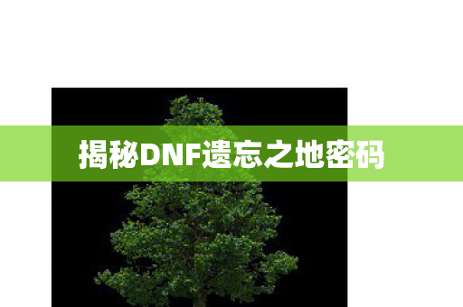 揭秘DNF遗忘之地密码