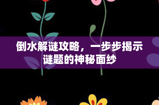 倒水解谜攻略，一步步揭示谜题的神秘面纱