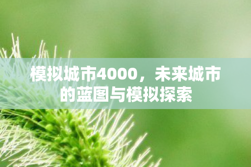 模拟城市4000，未来城市的蓝图与模拟探索