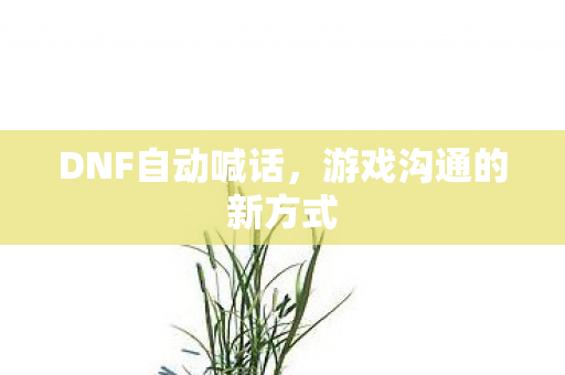 DNF自动喊话，游戏沟通的新方式
