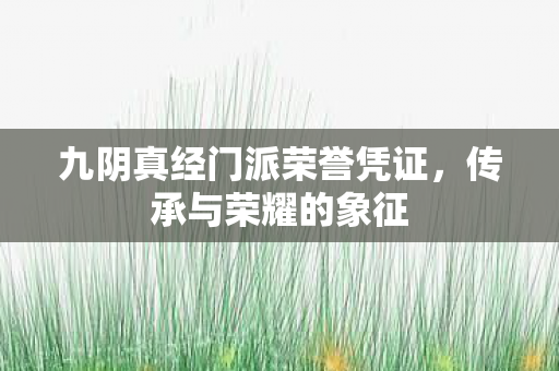 九阴真经门派荣誉凭证，传承与荣耀的象征