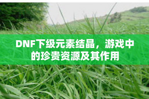 DNF下级元素结晶，游戏中的珍贵资源及其作用