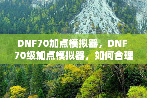DNF70加点模拟器，DNF 70级加点模拟器，如何合理分配技能点提升角色实力？