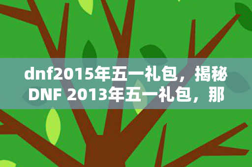 dnf2015年五一礼包，揭秘DNF 2013年五一礼包，那些年我们追逐的梦幻道具与情怀记忆