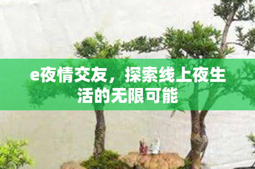 e夜情交友，探索线上夜生活的无限可能