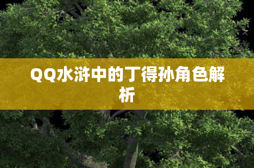QQ水浒中的丁得孙角色解析