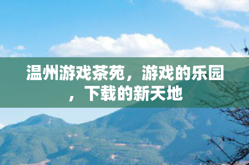 温州游戏茶苑，游戏的乐园，下载的新天地