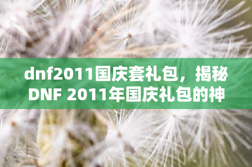 dnf2011国庆套礼包，揭秘DNF 2011年国庆礼包的神秘面纱