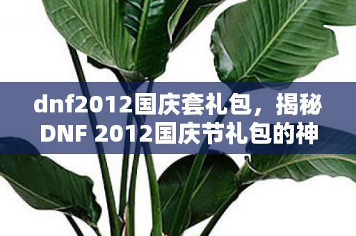 dnf2012国庆套礼包，揭秘DNF 2012国庆节礼包的神秘面纱