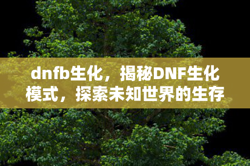 dnfb生化，揭秘DNF生化模式，探索未知世界的生存挑战