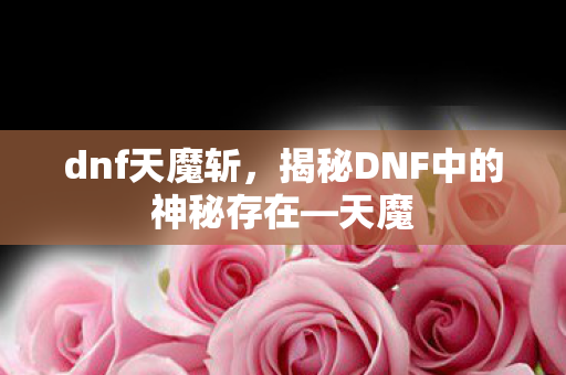 dnf天魔斩，揭秘DNF中的神秘存在—天魔
