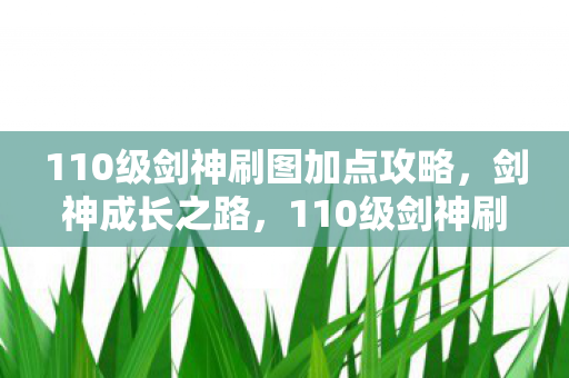 110级剑神刷图加点攻略，剑神成长之路，110级剑神刷图加点攻略
