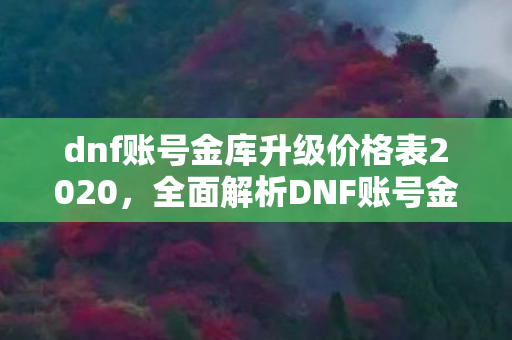 dnf账号金库升级价格表2020，全面解析DNF账号金库升级价格表