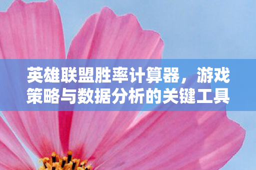 英雄联盟胜率计算器，游戏策略与数据分析的关键工具