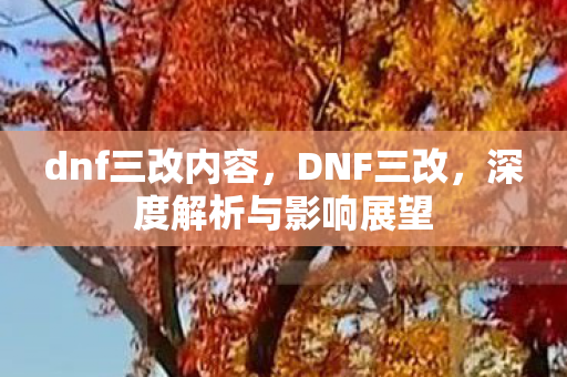 dnf三改内容，DNF三改，深度解析与影响展望