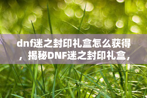 dnf迷之封印礼盒怎么获得，揭秘DNF迷之封印礼盒，神秘宝藏，惊喜连连！
