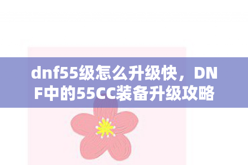 dnf55级怎么升级快，DNF中的55CC装备升级攻略