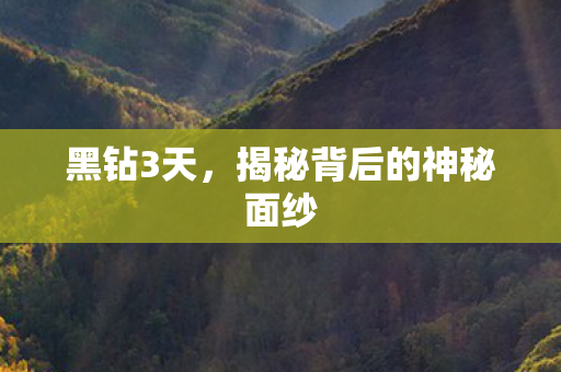 黑钻3天，揭秘背后的神秘面纱