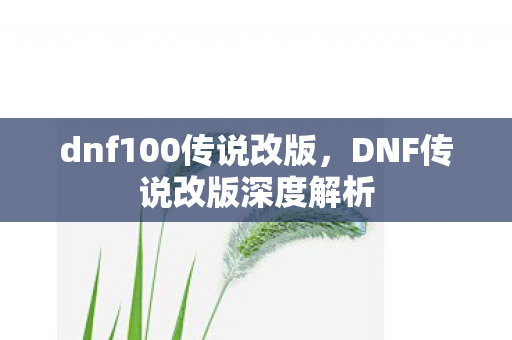 dnf100传说改版，DNF传说改版深度解析
