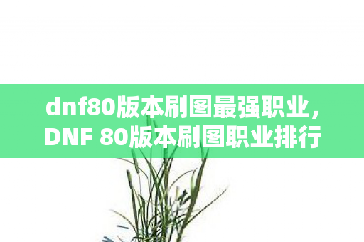 dnf80版本刷图最强职业，DNF 80版本刷图职业排行，谁将成为你的最佳队友？