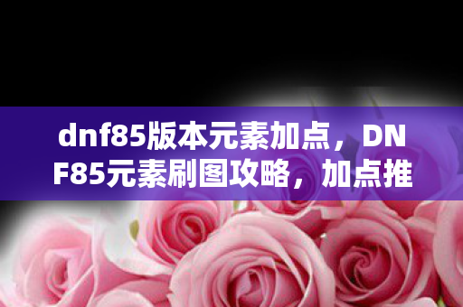 dnf85版本元素加点，DNF85元素刷图攻略，加点推荐与技巧分享