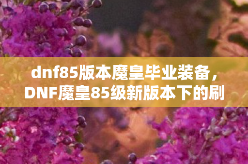 dnf85版本魔皇毕业装备，DNF魔皇85级新版本下的刷图加点策略