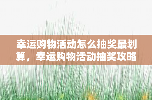 幸运购物活动怎么抽奖最划算，幸运购物活动抽奖攻略，如何轻松赢取心仪奖品？
