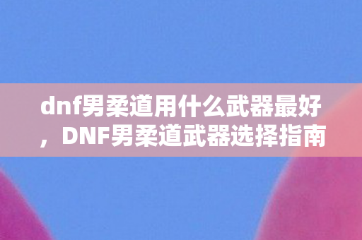dnf男柔道用什么武器最好，DNF男柔道武器选择指南