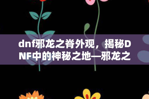 dnf邪龙之脊外观，揭秘DNF中的神秘之地—邪龙之脊