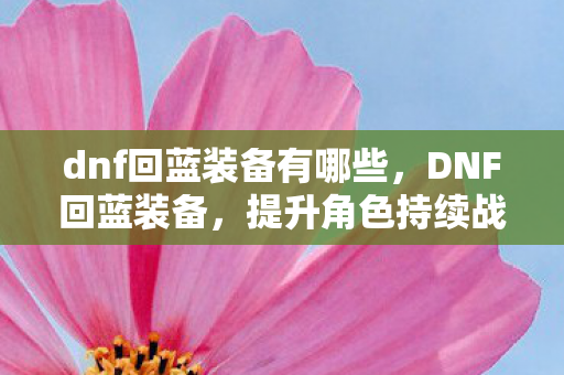 dnf回蓝装备有哪些，DNF回蓝装备，提升角色持续战斗能力的关键