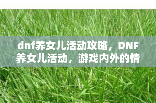 dnf养女儿活动攻略，DNF养女儿活动，游戏内外的情感互动与体验