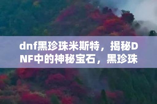 dnf黑珍珠米斯特，揭秘DNF中的神秘宝石，黑珍珠的传奇故事与独特魅力