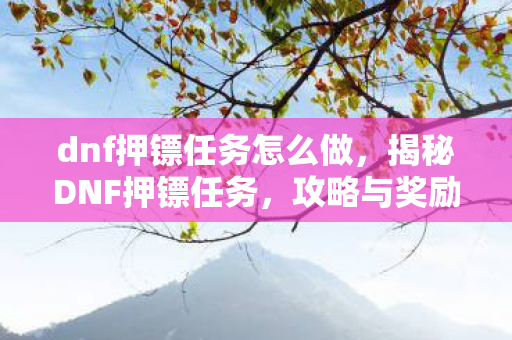 dnf押镖任务怎么做，揭秘DNF押镖任务，攻略与奖励详解